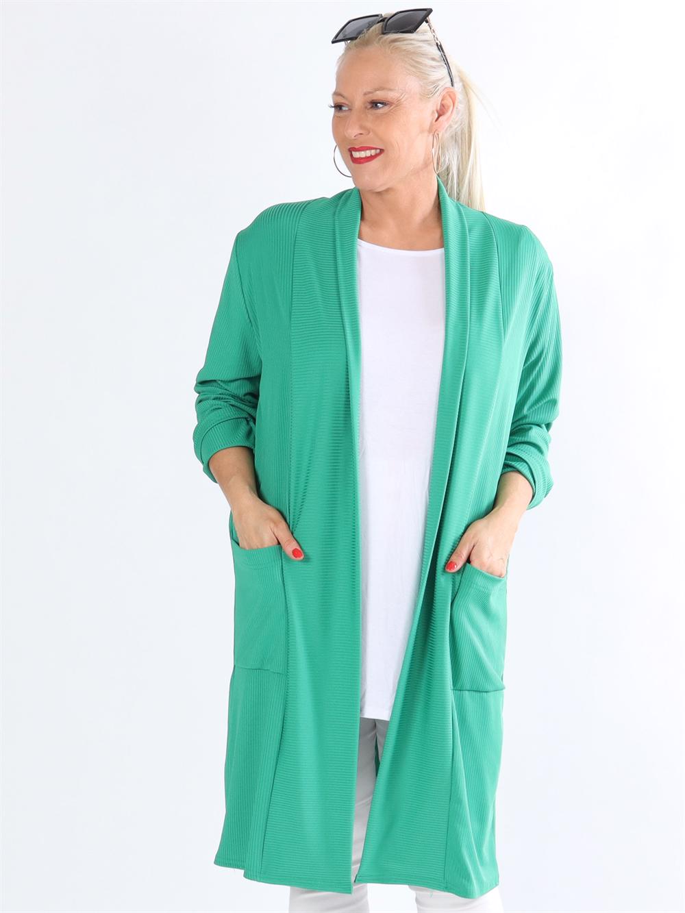 Dolly cardigan - Ribbed cardigan med fickor